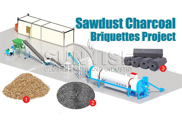 Sawdust Charcoal Briquette Line